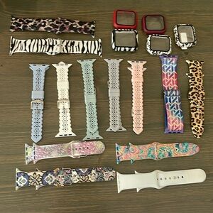 Bundle of Apple Watch bands and covers